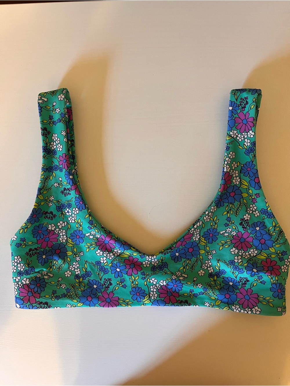 Floral Green Swim Top